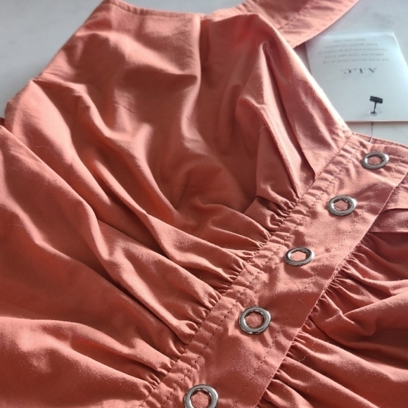 A.L.C Lilah Cotton Sweetheart Top, Size 6, Orange, NWT - Picture 11 of 15